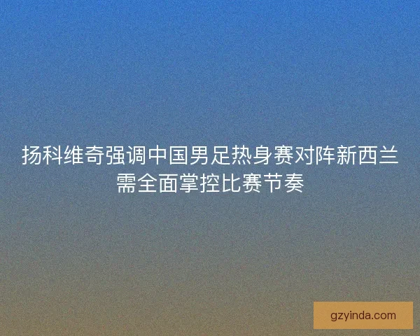 扬科维奇强调中国男足热身赛对阵新西兰需全面掌控比赛节奏